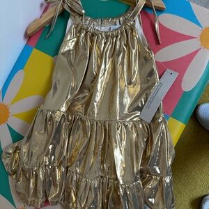 Shiny Gold Sleeveless Dress
